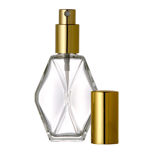 6 Refillable Perfume Bottles- 2 oz. Atomizer Luxury Bottle, Diamond Shape, 60 ml