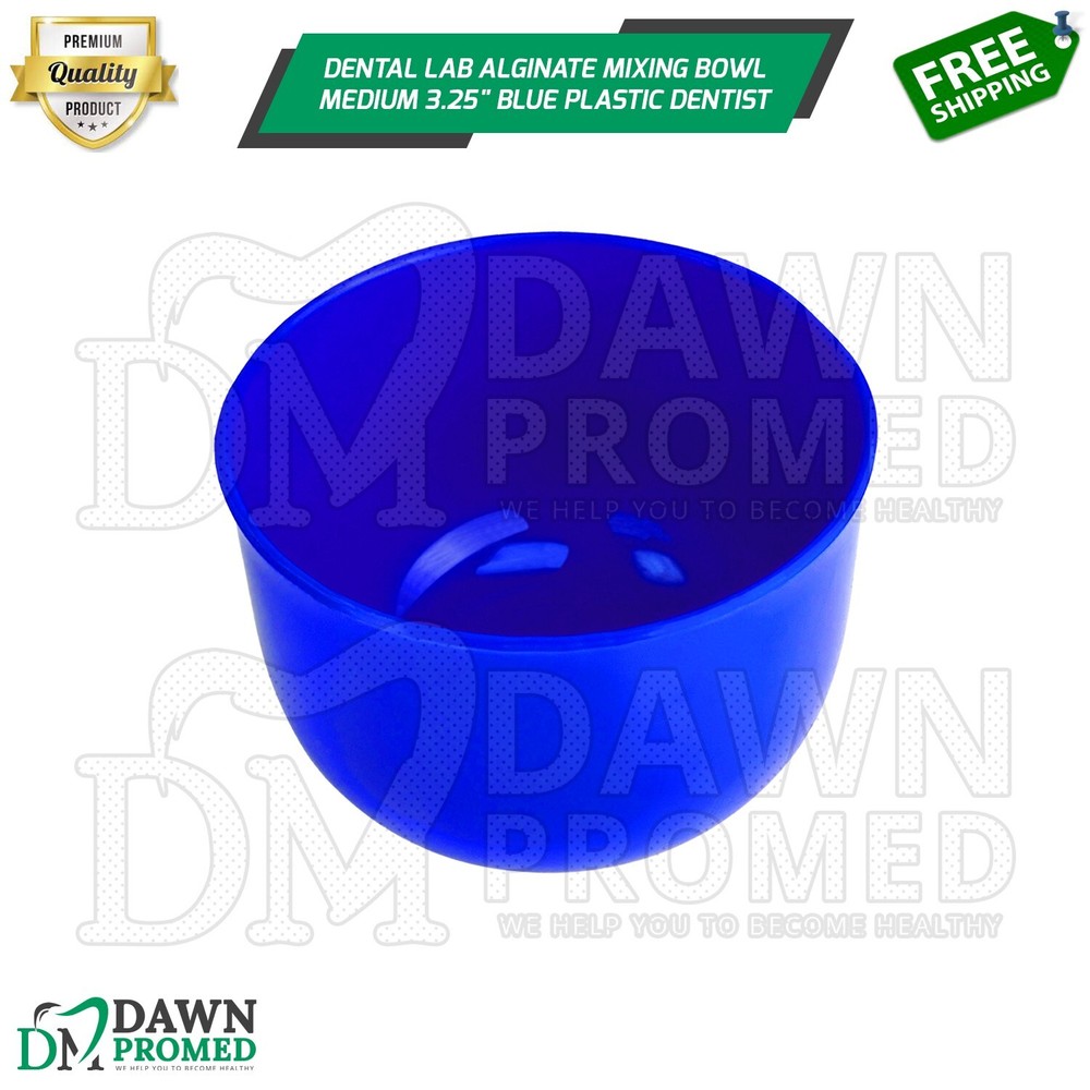 Dental Lab Alginate Mixing Bowl Medium 3.25" Blue Plastic Dentist Instruments