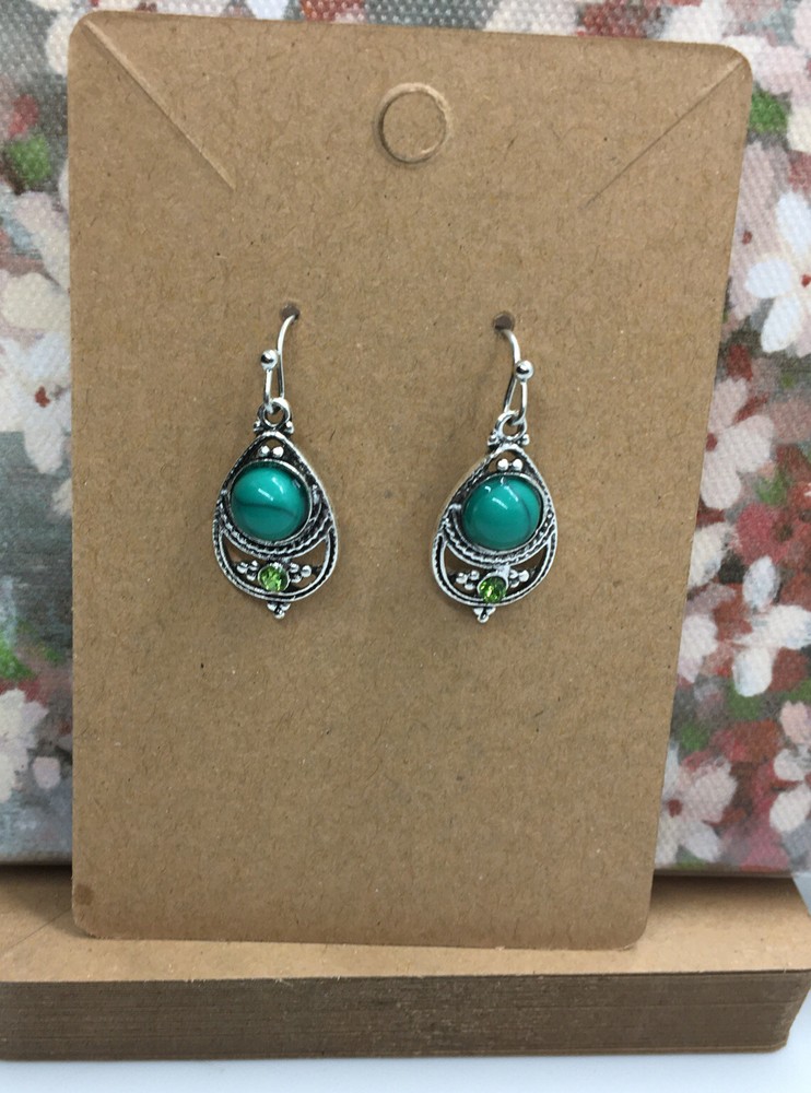 1  Inch Silver-tone Earring Teardrop Set Dangle Drop Hook New Free Ship 2886