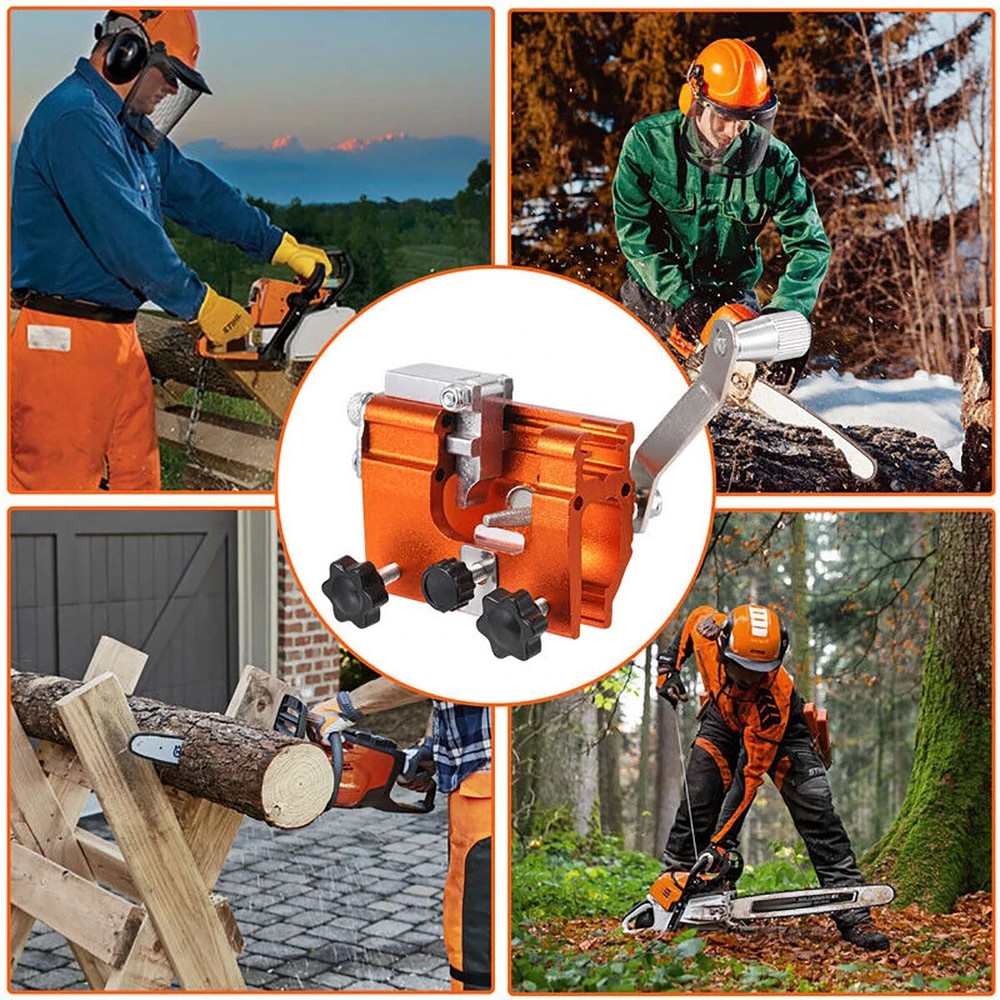Chainsaw Chain Sharpening Jig Portable Hand Crank Sharpener Tool Set us