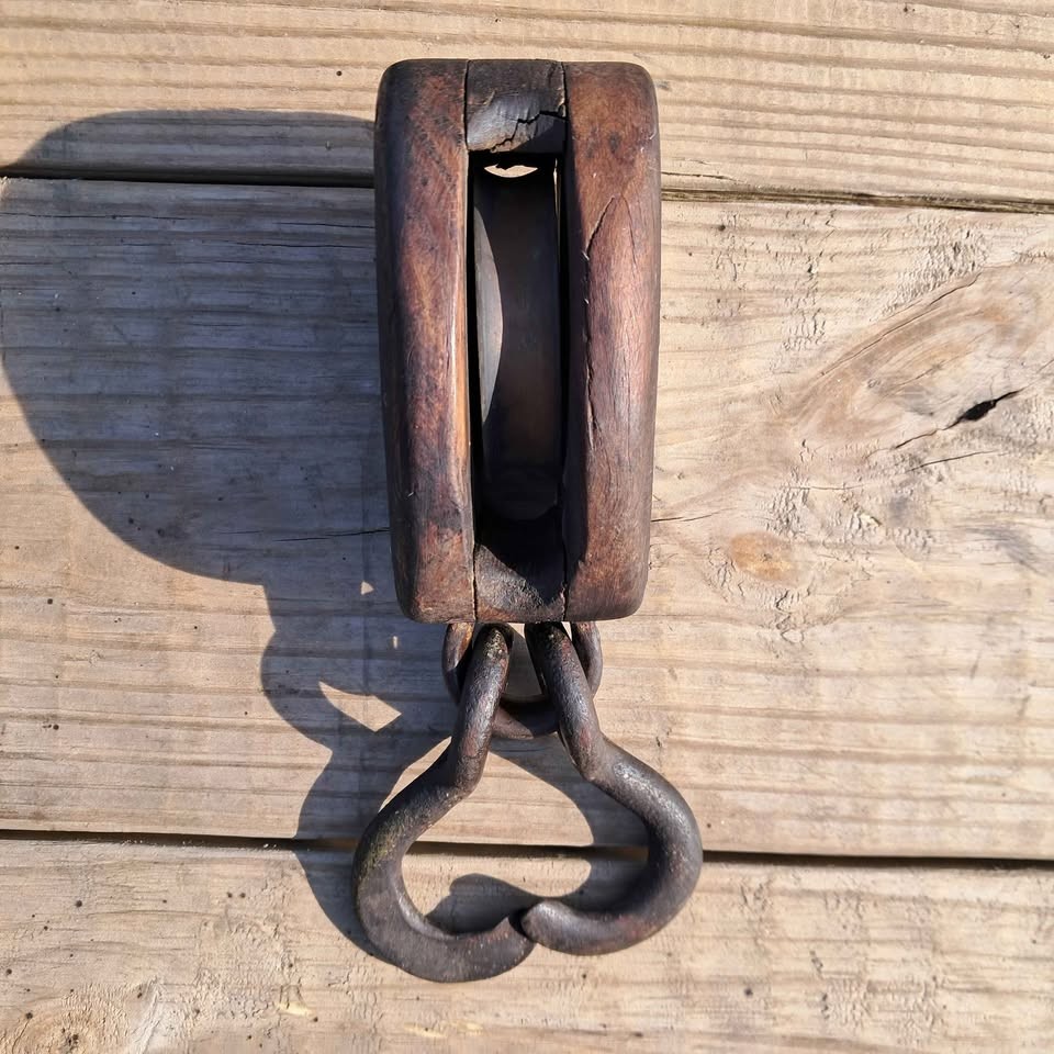 Antique Wood Block Pullies, 2