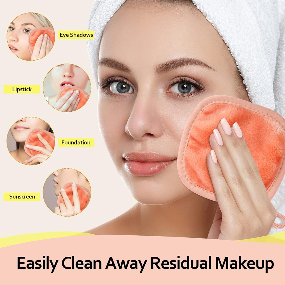 Reusable Makeup Remover Cloths 5"x5" Microfiber Face Pads 12 Pack