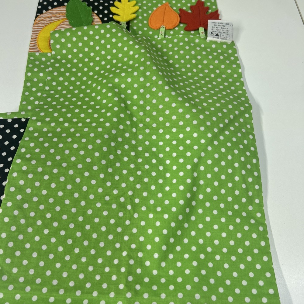 Quacker Factory Patchwork Halloween Pumpkin Leaves Polka Dots Table Runner