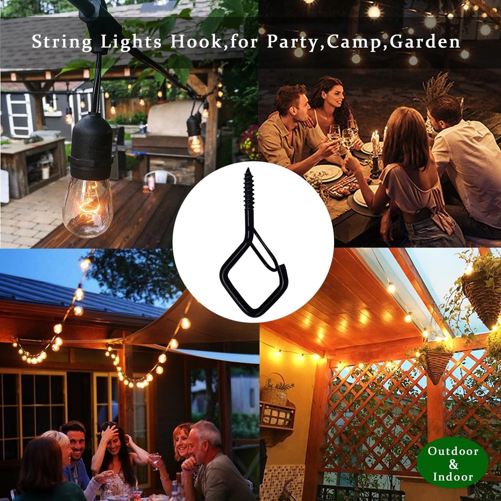 20 PCS Q-Hanger Hooks for String Lights, Ceiling Hooks for Hanging Plants, Wi...