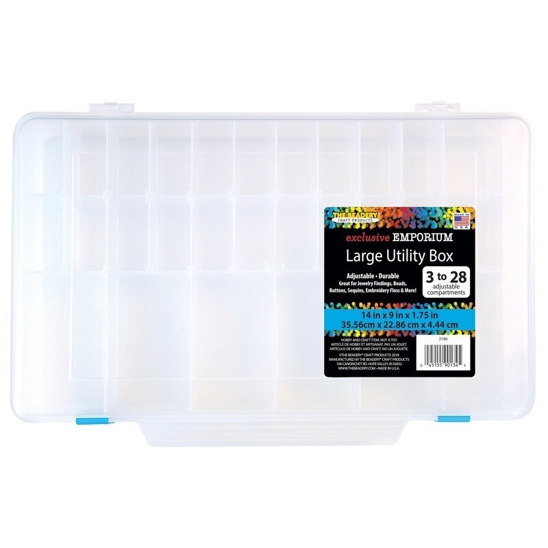 Utility Craft Storage Box W/ Adjustable Compartments Organizing Supplies New