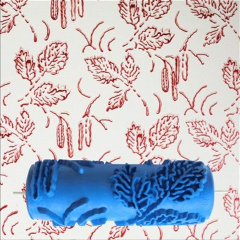 5inch Embossed Paint Roller Wall Texture Stencil Brush Floral Pattern Decoration