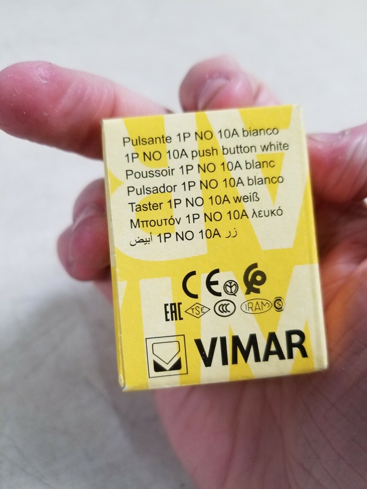 Vimar - Plana 14008 Button 1P NO 10A White