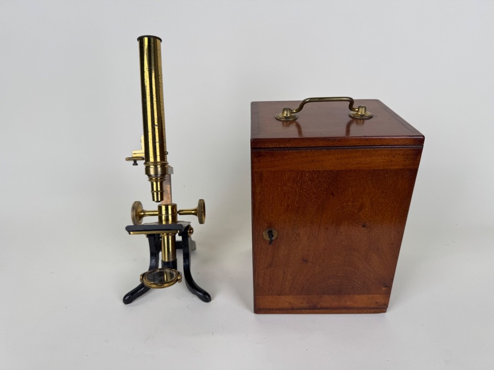 Antique William Heath Monocular Compound Brass Microscope