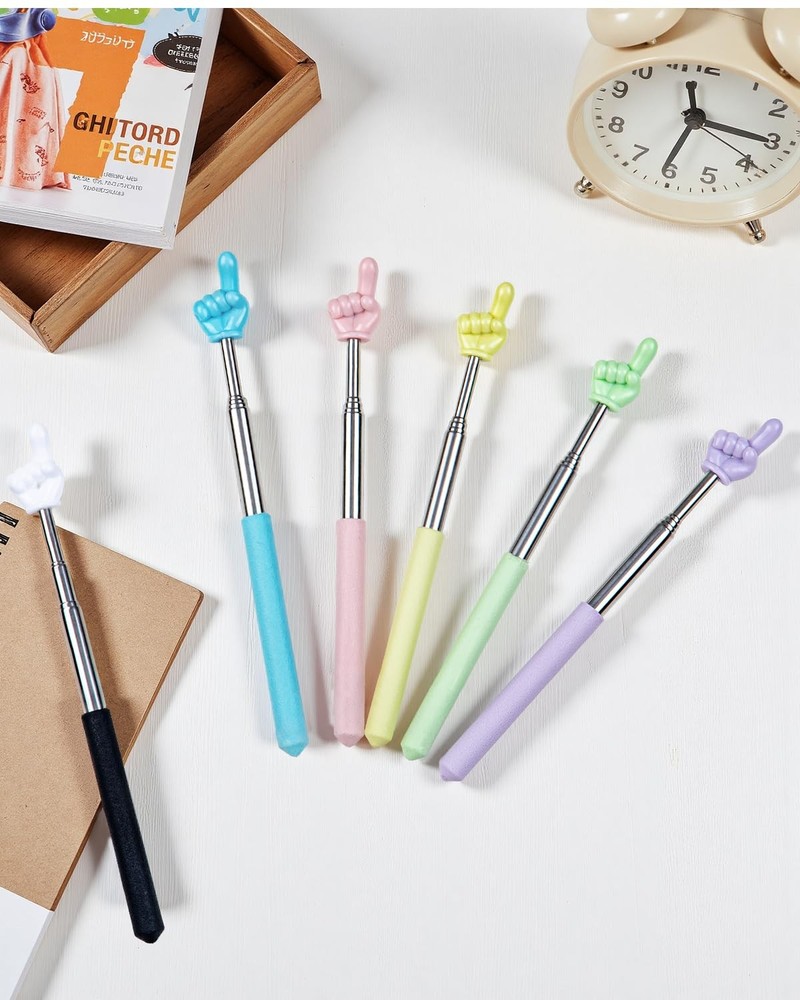 NOKOGMT 6PCS Finger Pointer Stick for Classroom – Extendable Teacher Pointer...