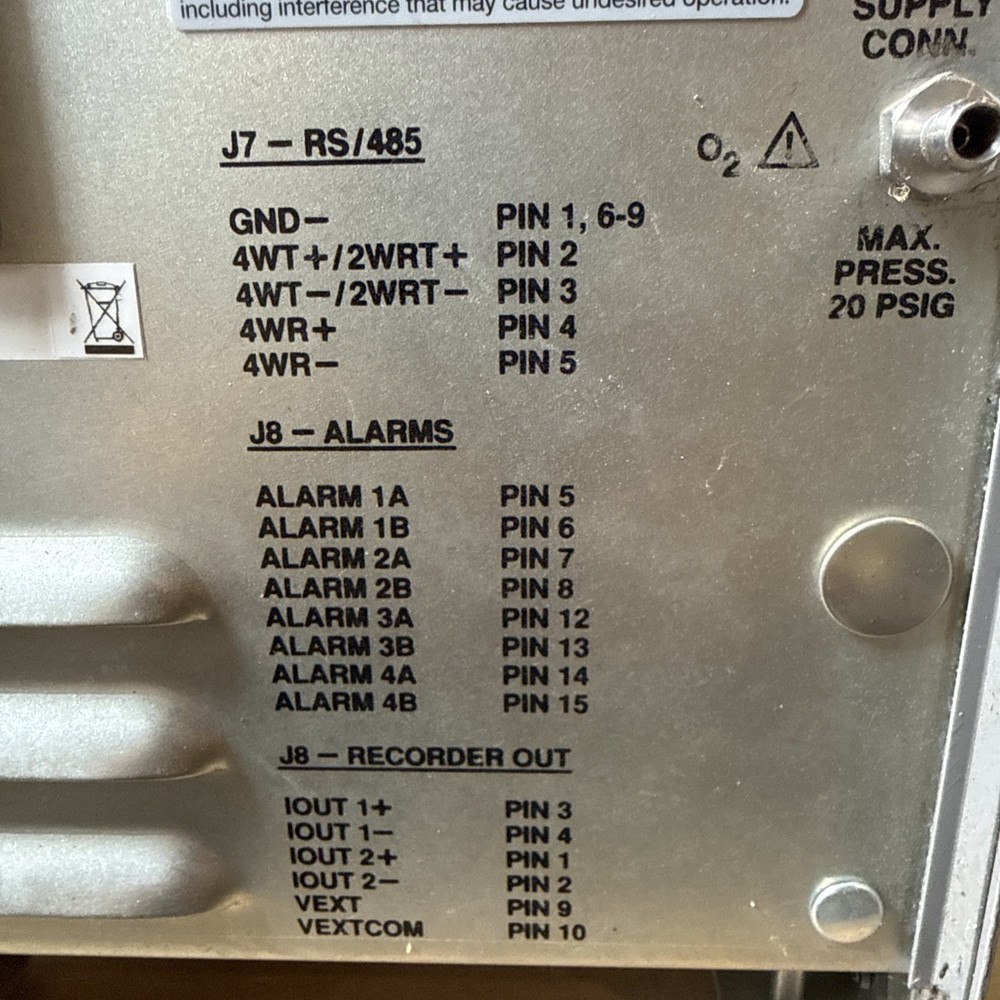 2 AMETEK Process Instruments Thermox CG-1000 Oxygen Analyzer Working
