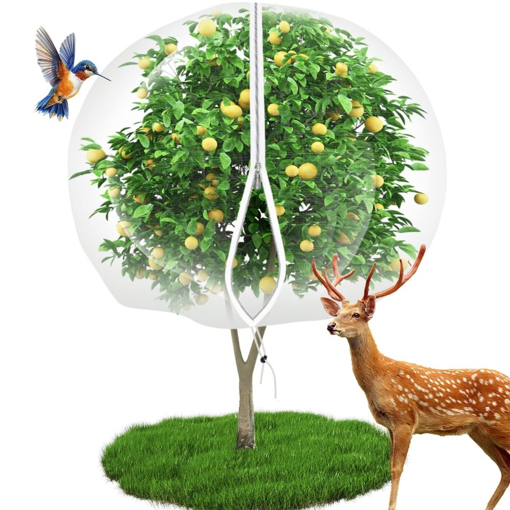 10'x14' Large Fruit Tree Netting for Squirrels and Birds with Drawstring, Ins...