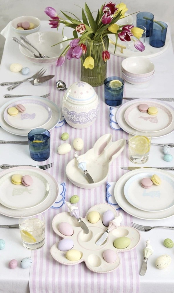 Oneida Easter Bunny Serving Tray Porcelain Platter 13" Spring Decor