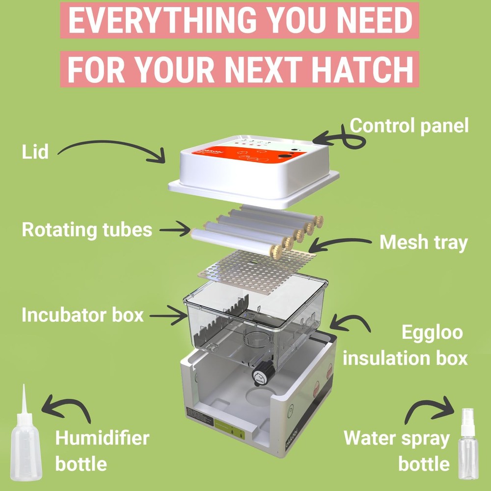 OBI-12 Incubator for Hatching Eggs – 12 Eggs, Easy to Use, Stable Temperature...