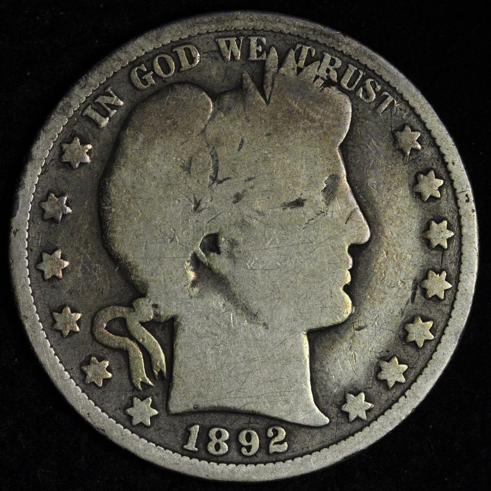 1892 Barber Silver Half Dollar E306 ZTMR