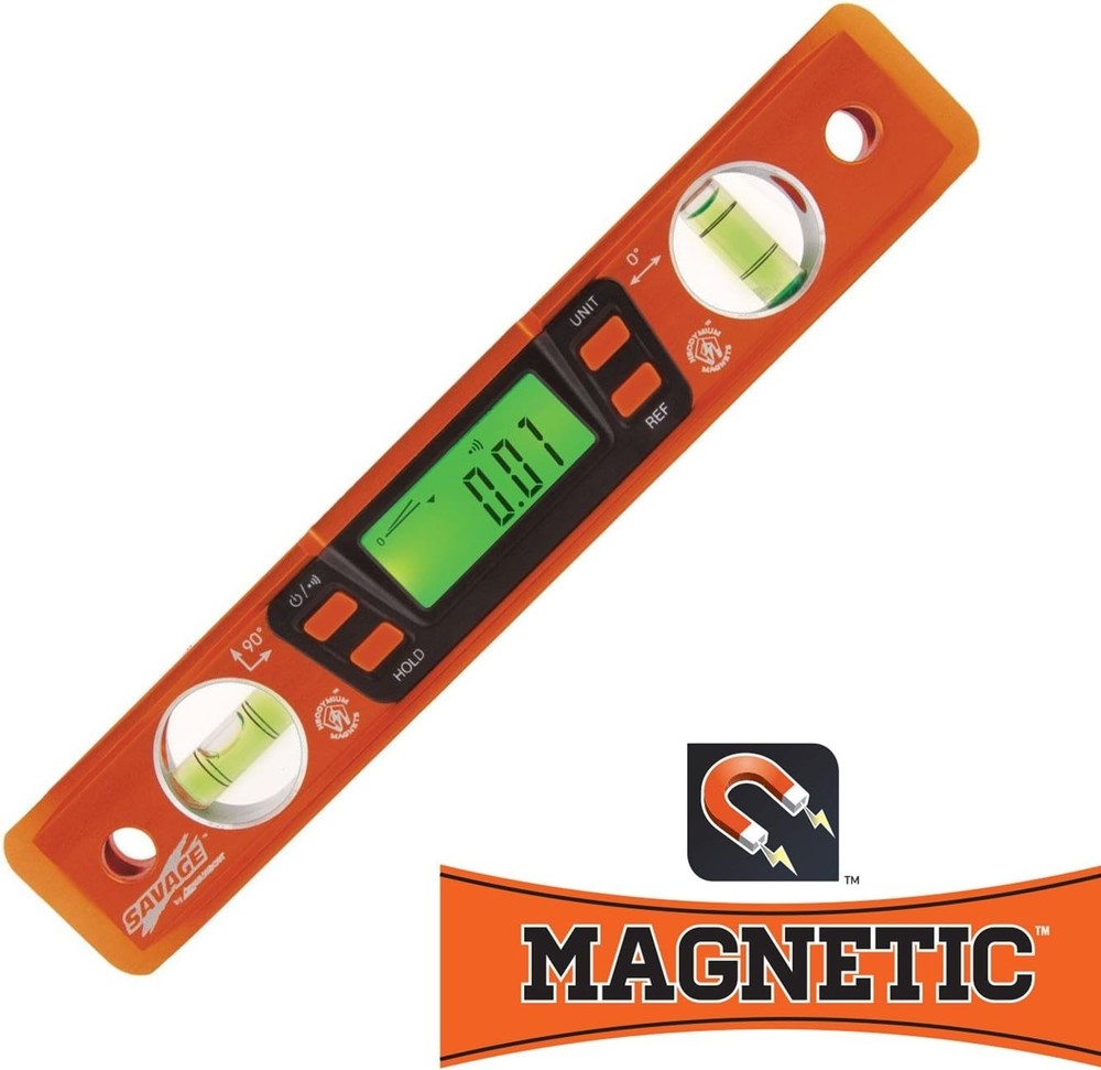 Savage 9-Inch Digital Level - Accurate Automatic Operation & Easy Readability