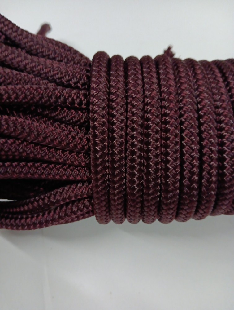 1/4 x 100 ft. Double Braid-Yacht Braid polyester rope. Burgundy