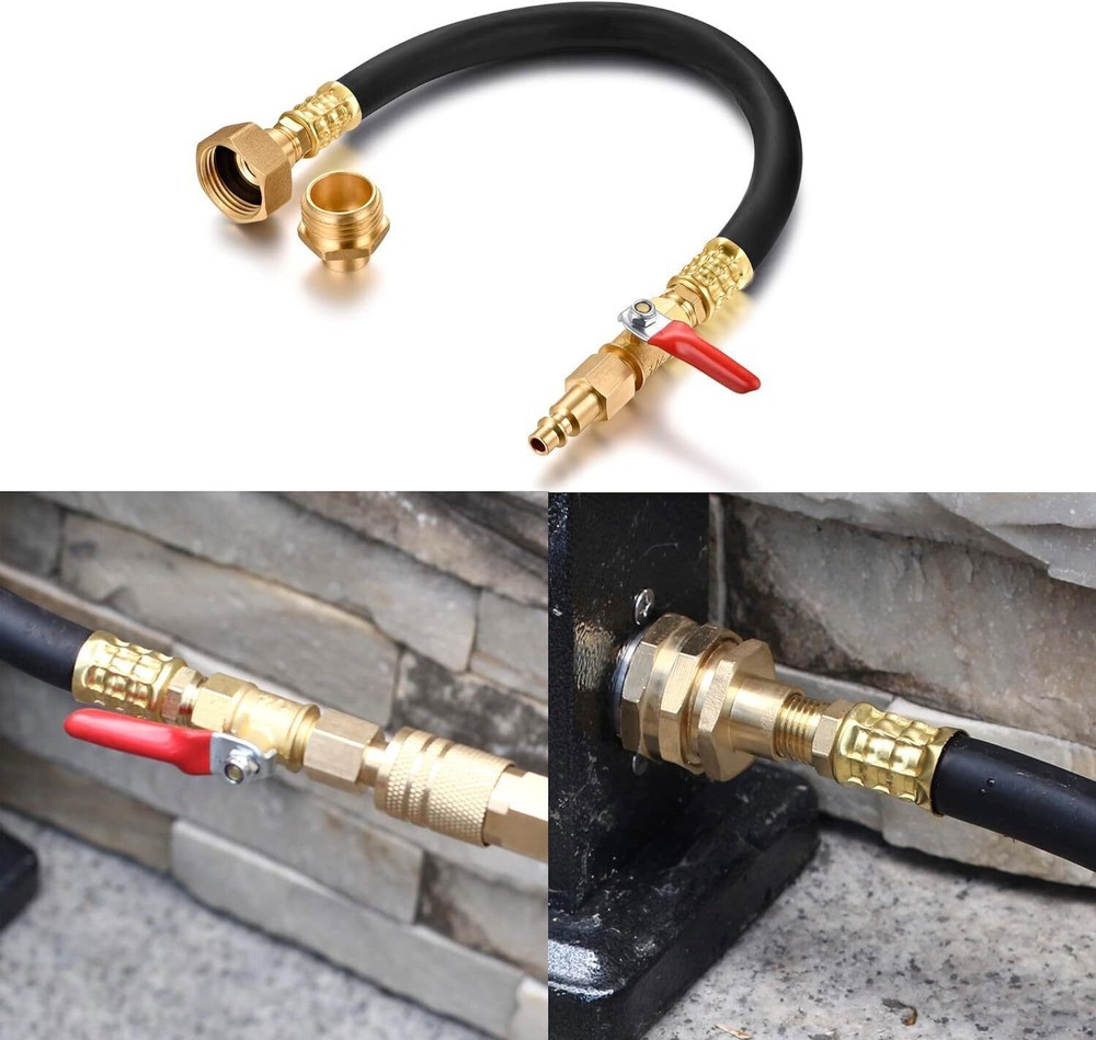 Camper Winterizing Kit Blowout Shut Off Valve Adapter Hose For RV Travel Trailer