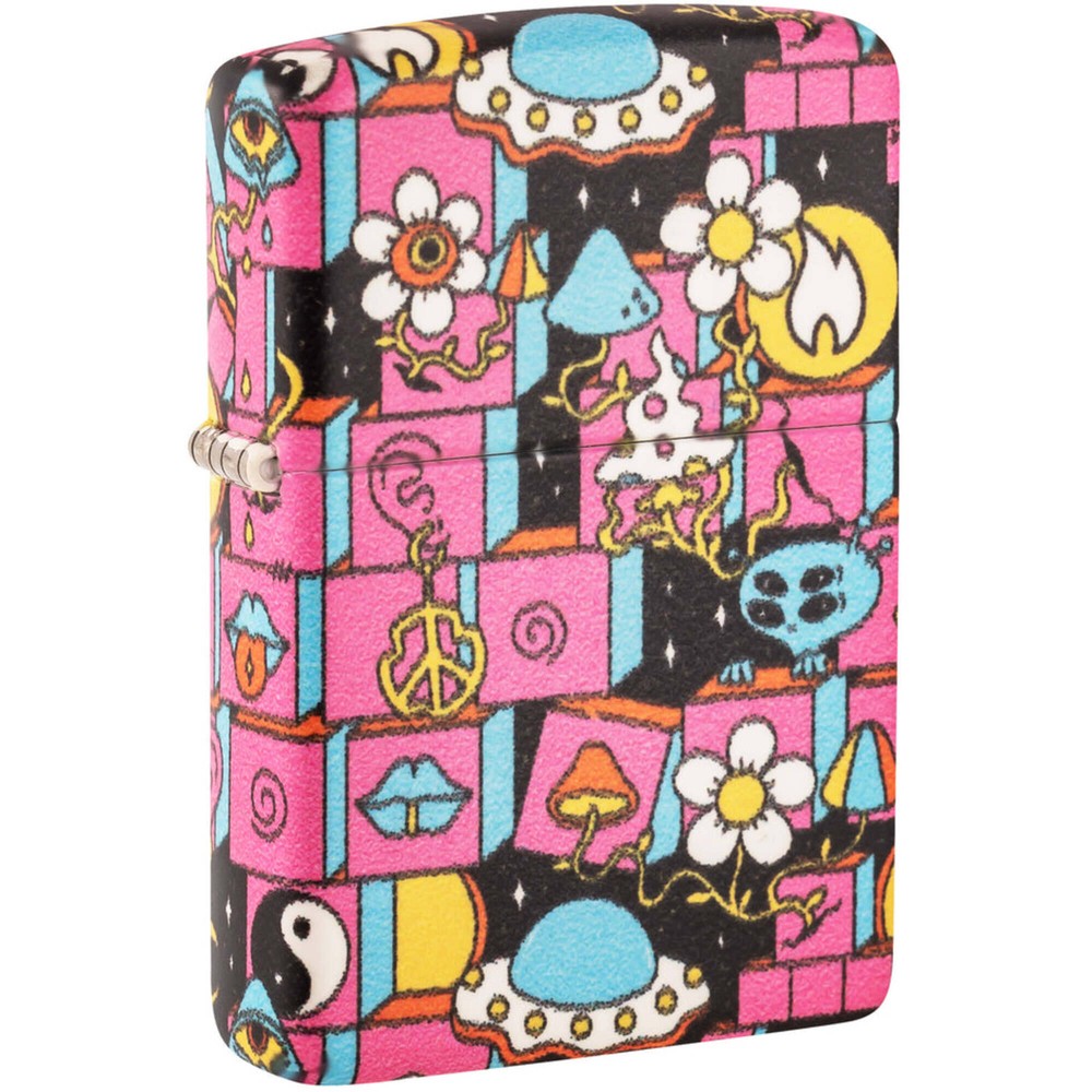 Zippo Lighter Abstract Design Metal Construction Refillable and Windproof 48779