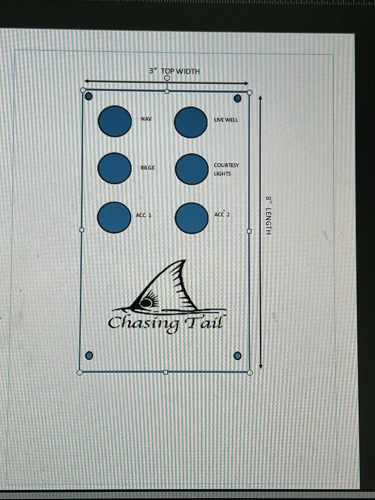 3 x 8 Black Glossy Acrylic Panel with Logo