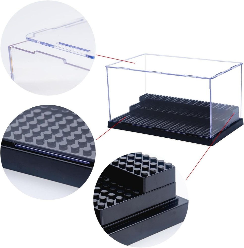Minifigure Display Case for Action Figures Blocks, Dustproof Acrylic Display ...