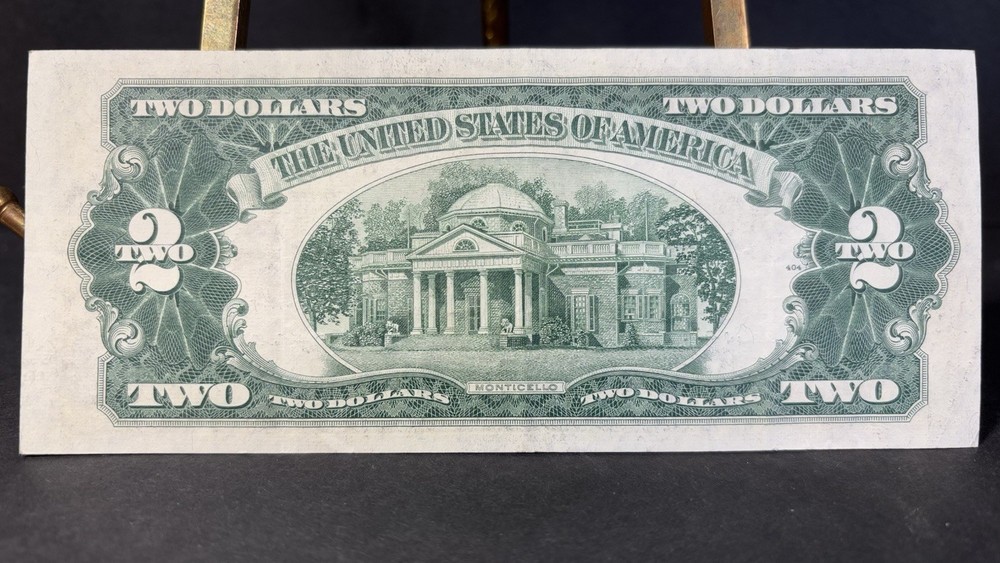 1953 B $2 Red Seal U.S. Banknote Misaligned Border Error