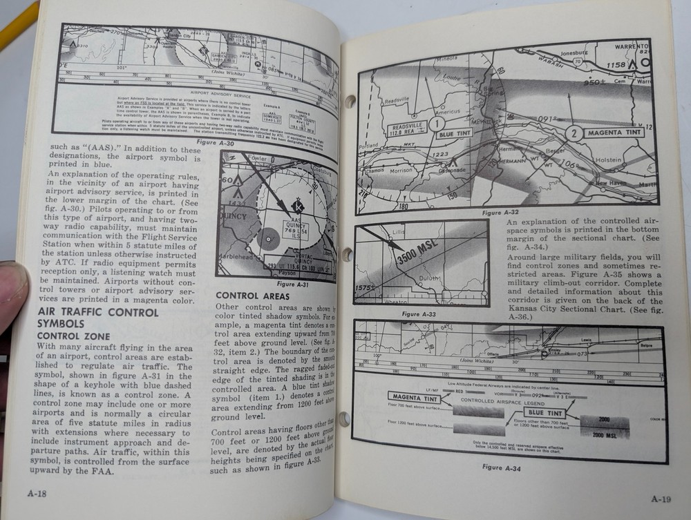 1965 Sanderson Films Navigation Private Course Book Aviation Training Manual 9G