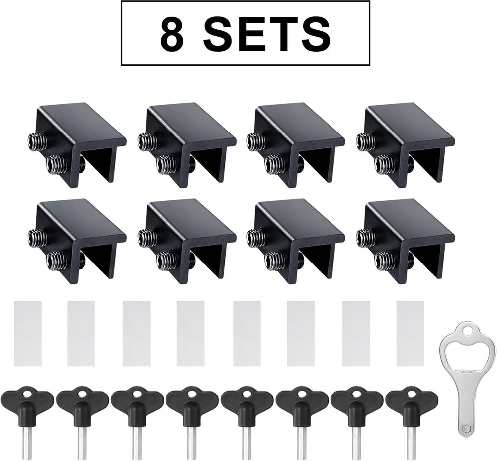 Adjustable Security Window Locks - 8 Pack with Key for Vertical & Horizontal Use