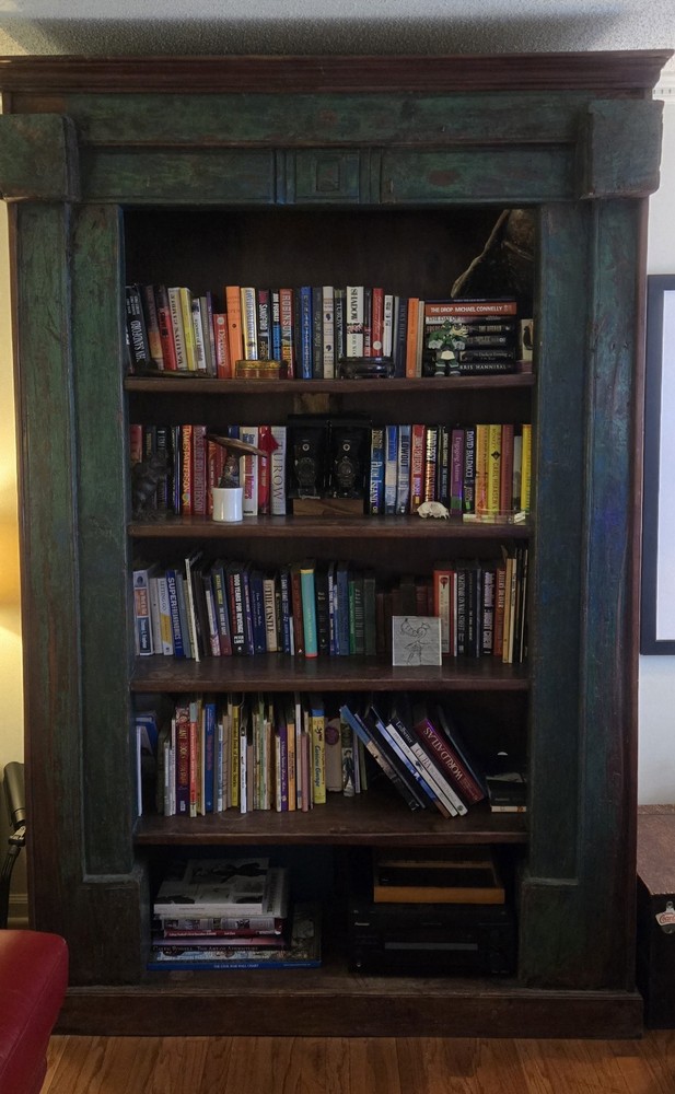 Indonesian Teak Bookcase - 4 Shelves Solid Wood Bookshelf