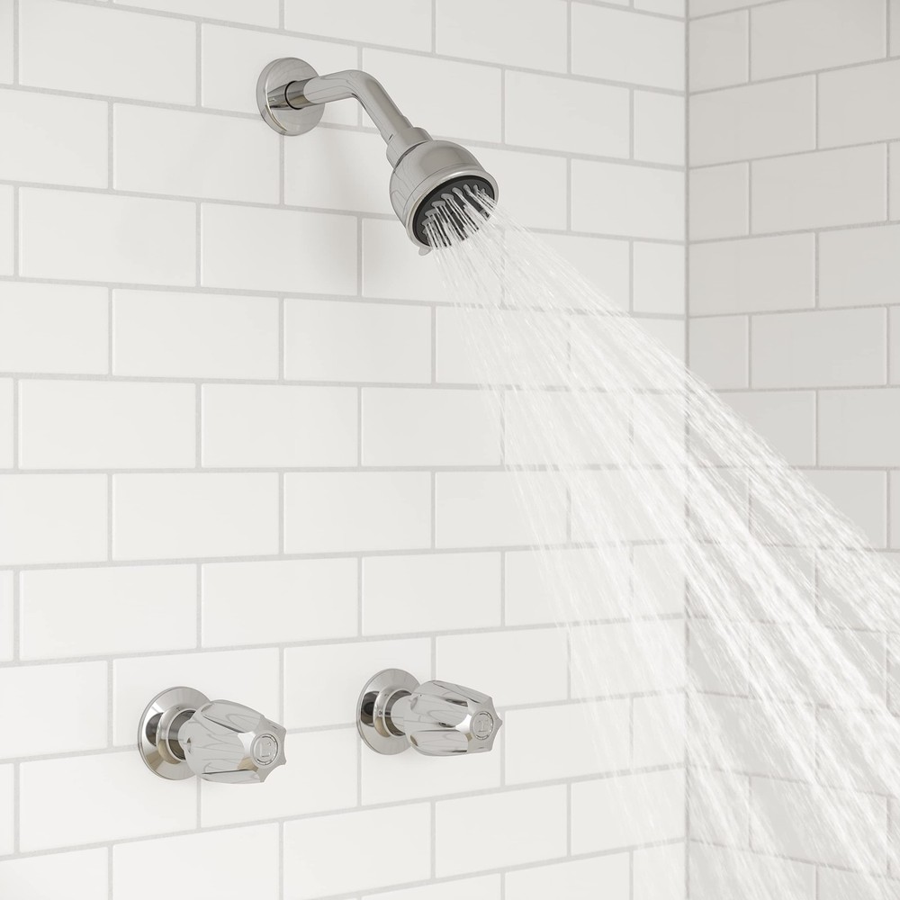 2-Handle Shower Faucet System with Valve and Cartridge, Multi-Function Shower...