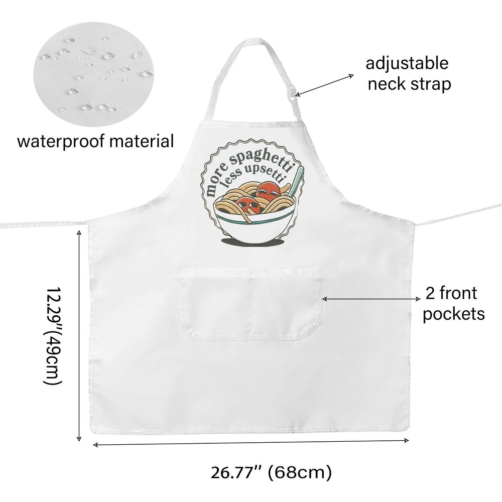Pasta Gift Spaghetti Lover Apron More Spaghetti Less Upsetti Kitchen Gift