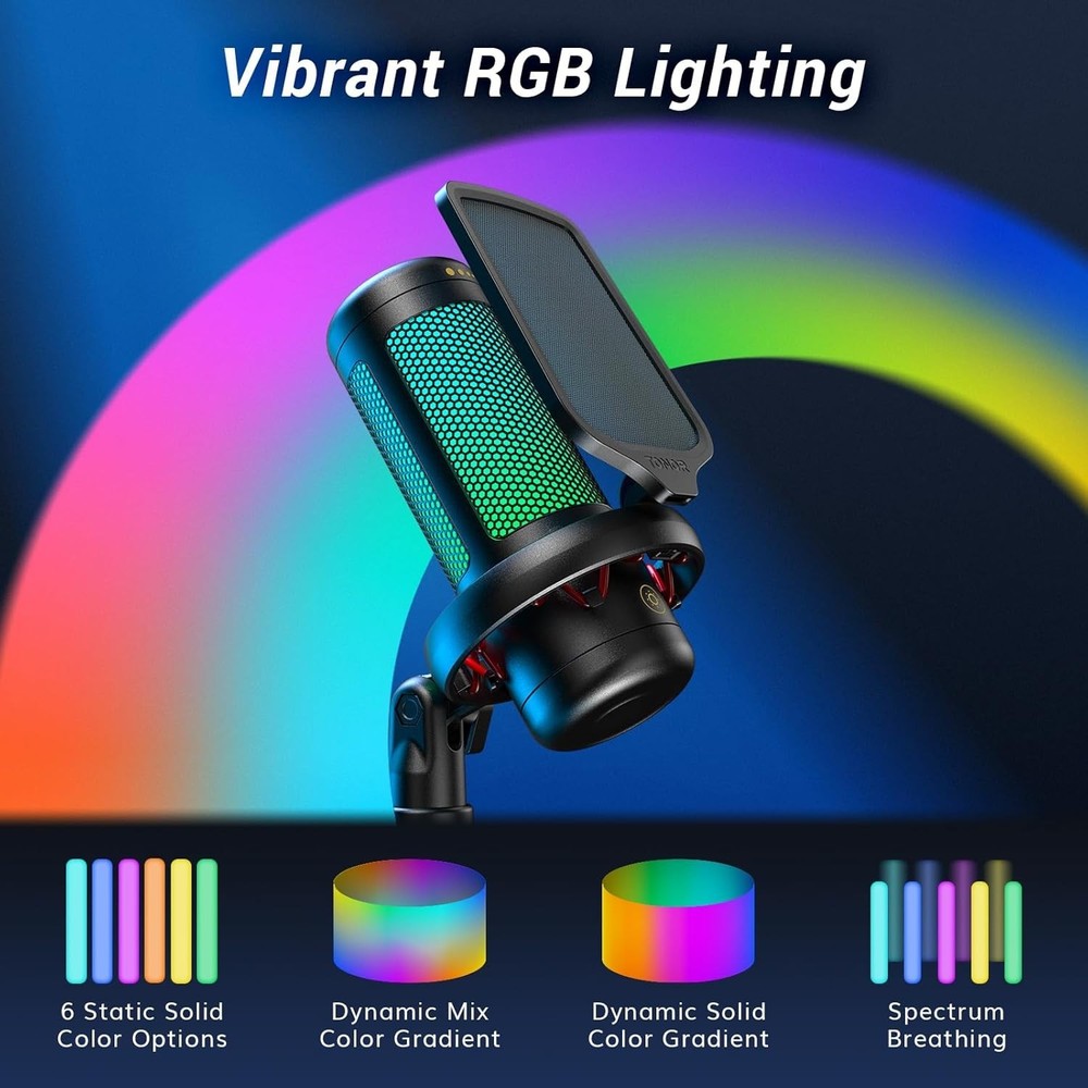 Streamer's USB Microphone with RGB Lighting