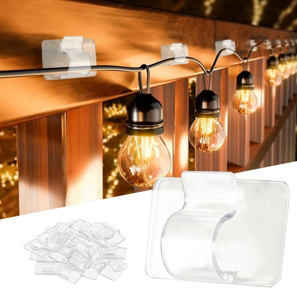 Hooks for Outdoor String Lights Clips, Heavy Duty Cable