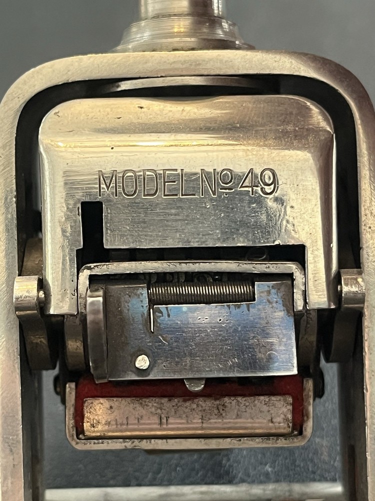 Antique Bates Machine Co. Numbering Machine Model 49 Wood Handle Working