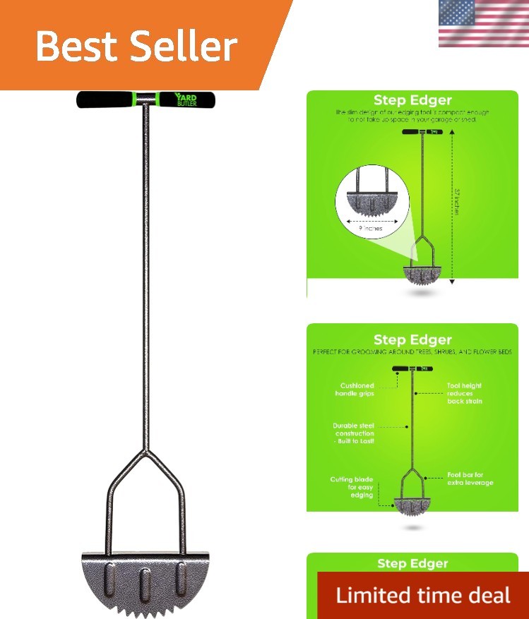 Compact Ergonomic Lawn Edger with Cushioned Handle - Effortless Grass Cutting