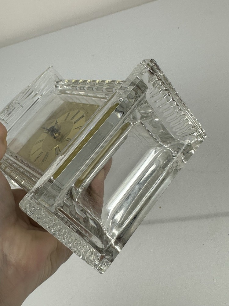 Vintage West German Pressed Glass Mantle Clock