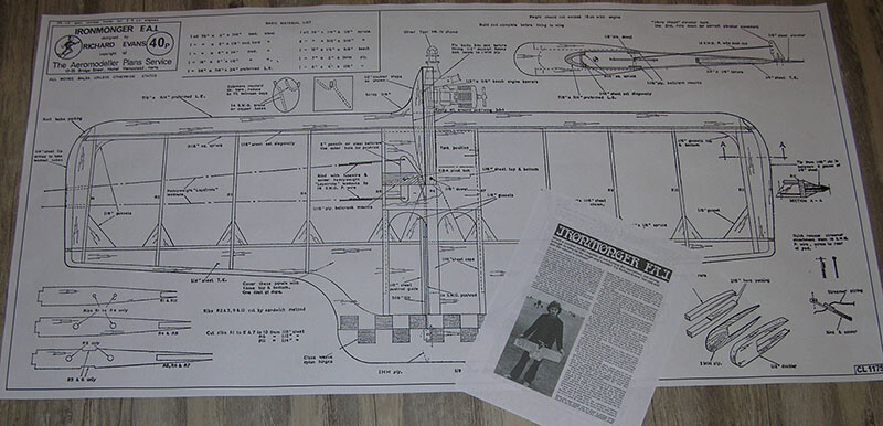 Model Airplane Plans (UC): Ironmonger 35½" Combat for 2.5cc by Richard Evans