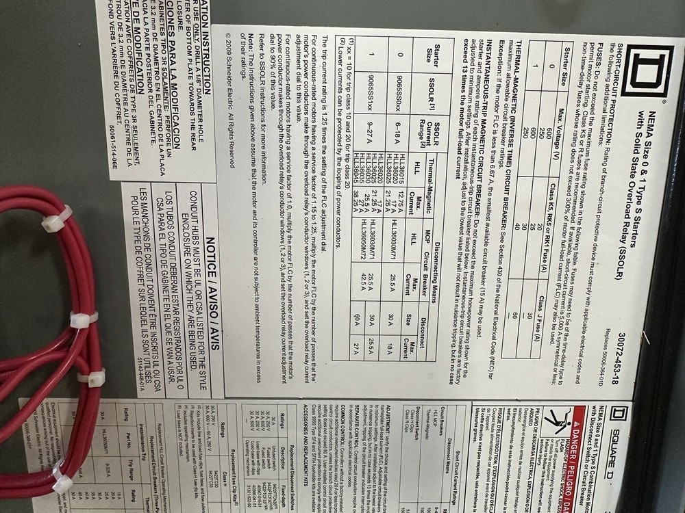 ⚡️8539SCA54V81 Square D AC Combination Motor Starter