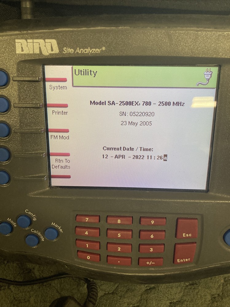 Bird Site Analyzer Model SA-2500EX 780-2500 MHz