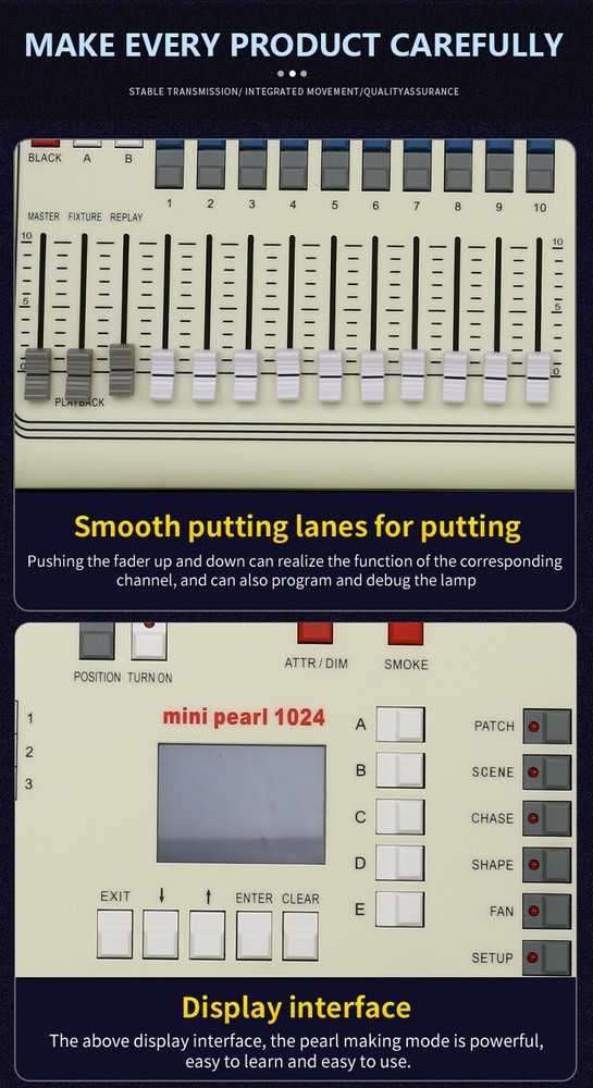 Mini Pearl 1024CH DMX512 Lighting Console Disco Computer Light DMX Controller