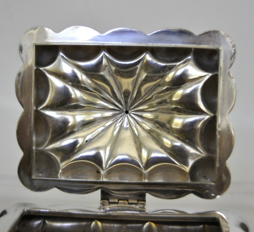 Vtg. 835 sterling silver bombe-shaped lidded box