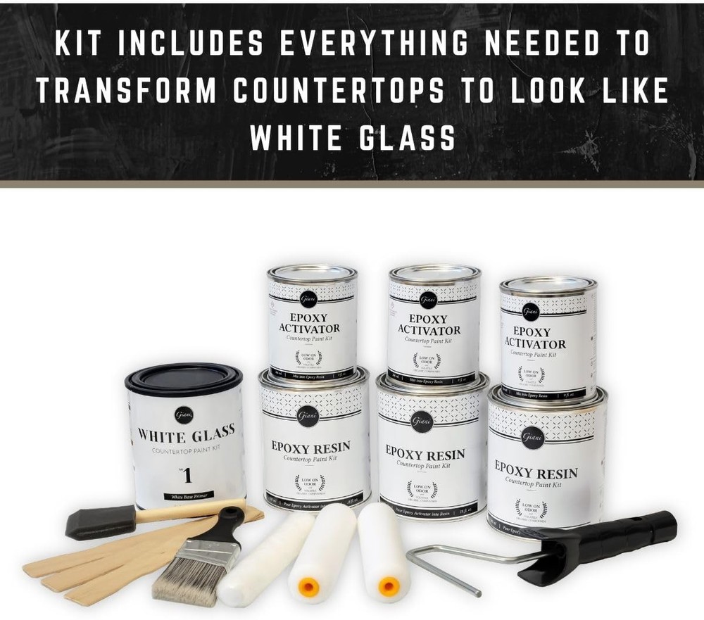 Transform Countertops with White Glass Epoxy