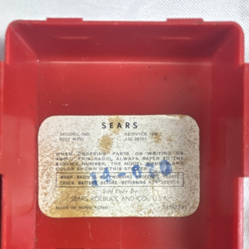 Sears Solid State 6 Transistor Radio Red Model 8201 **Parts**