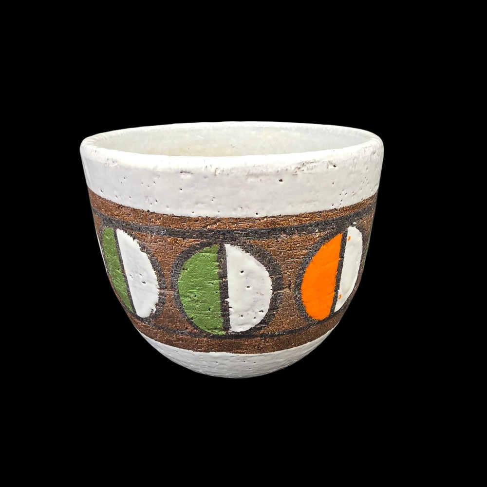 Bitossi ceramic bowl planter semi circle decoration Aldo Londi
