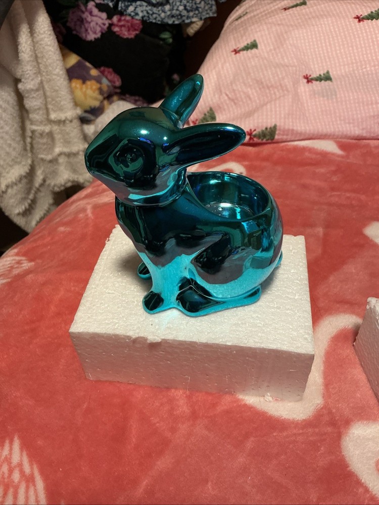 Yankee Candle Easter TEAL BUNNY Tea Light T/L Holder #1552569