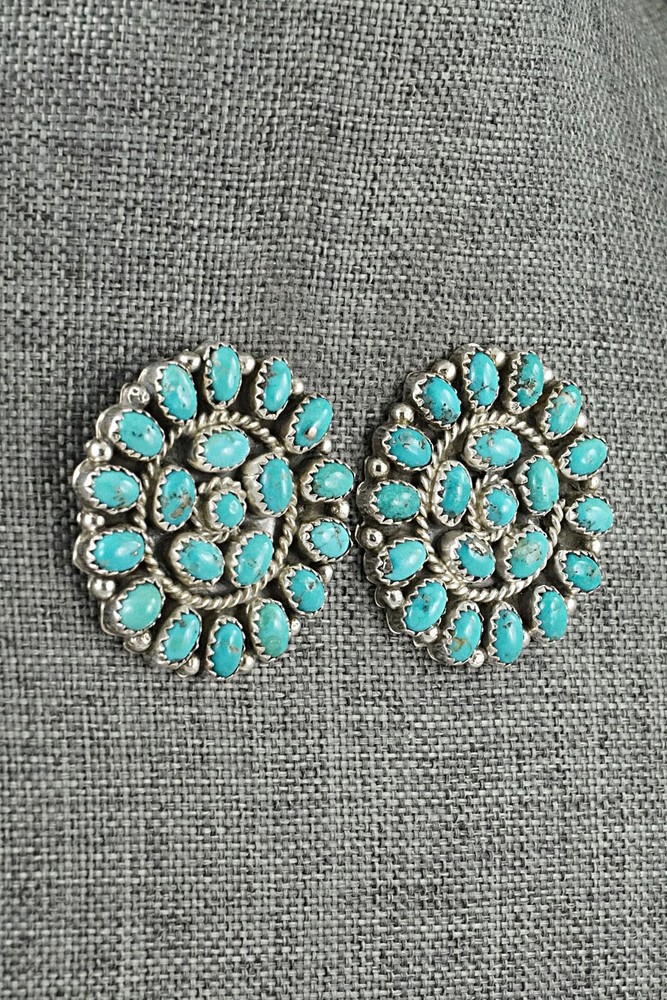 Turquoise & Sterling Silver Earrings - Eunice Wilson
