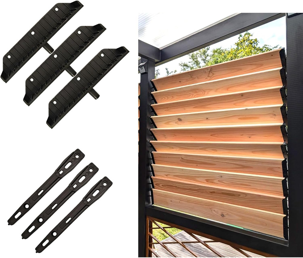Louver Bracket Kit Deck Sunblind System Shutter Hardware Black Up to 11 Boards