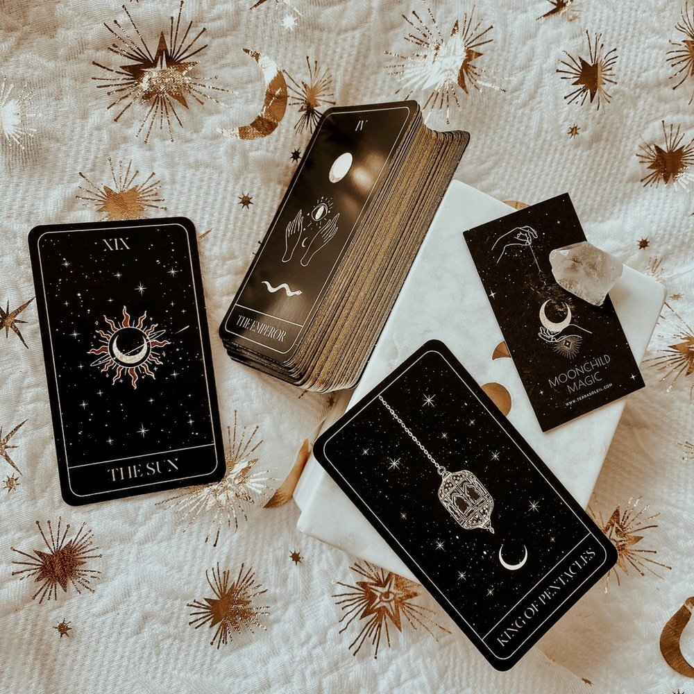 Official Luna Soleil Tarot Deck in Onyx Black