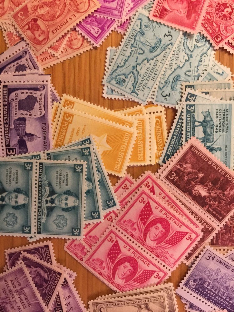 US, 1940'S, MINT NH, ALL DIFFERENT SINGLES, 30+ STAMP COLLECTION