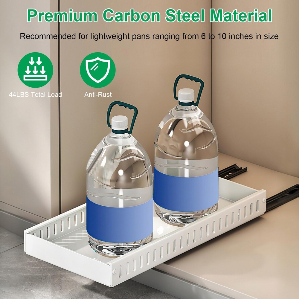 Pots and Pans Pot Lid Holder Pull out Storage Rack Kitchen Cabinet Organizer