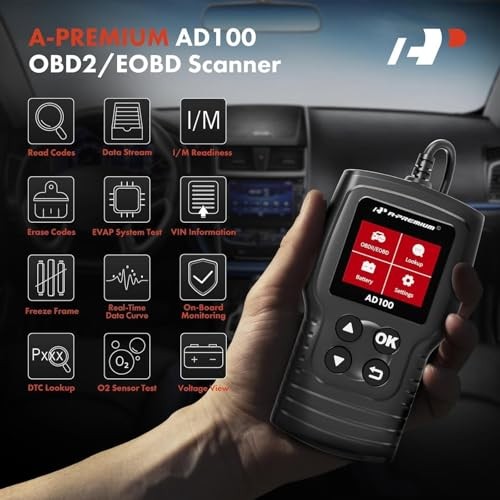 AD100 Universal OBD2 Scanner Diagnostic Tool, Car Code Basic Scan Tool AD100